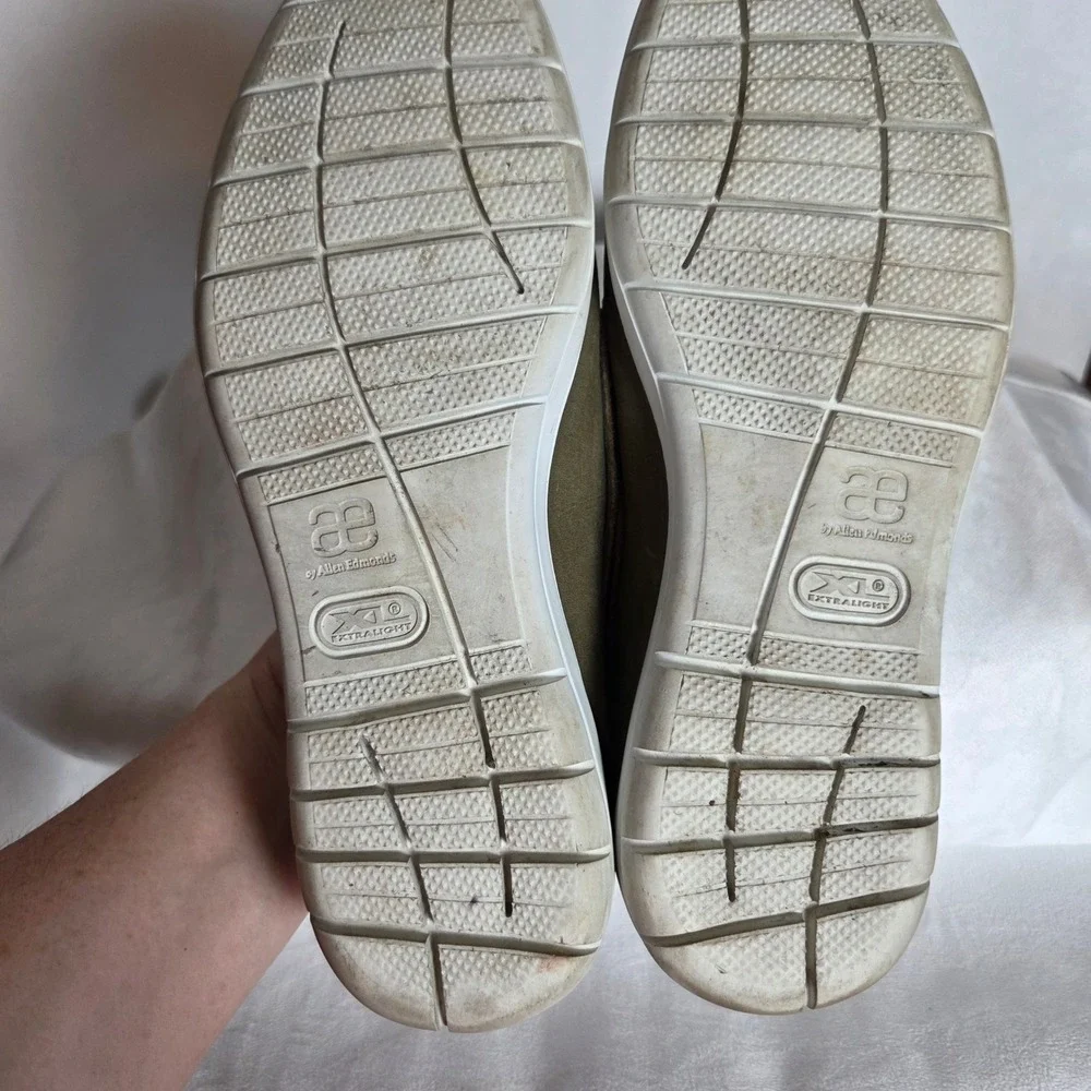 Allen Edmonds Lake Mendota Mens 7.5‎ E Olive Green Nubuck Boat Shoes Nautical
